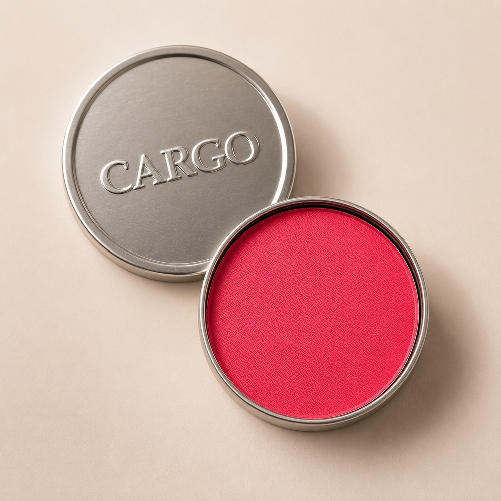 Cargo Cosmetics Powder Blush Key Largo BL-22 Bright Pink Face Makeup‎ Tin 0.31oz